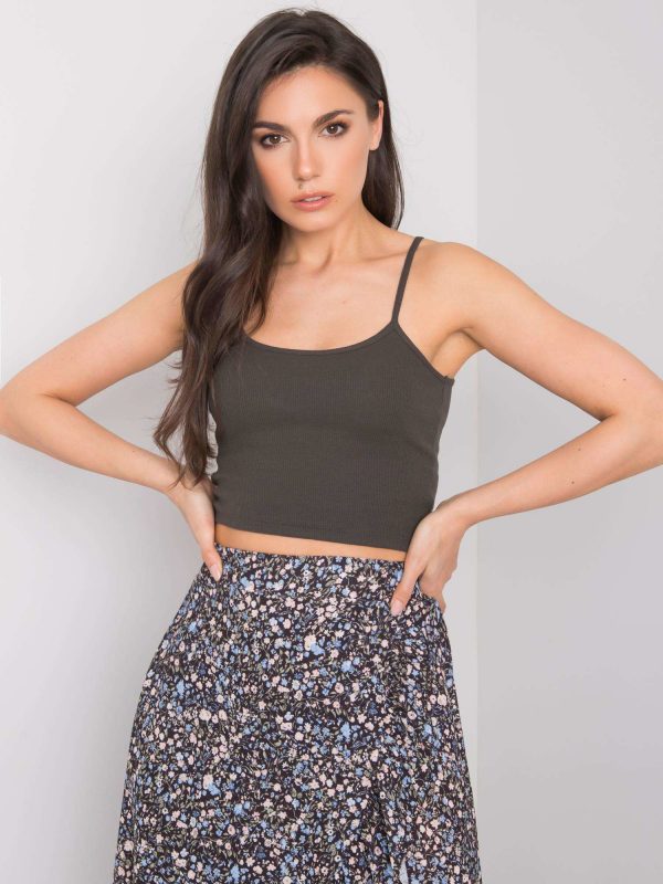 Dark khaki short top Chelo RUE PARIS