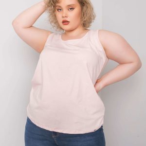 Pale Pink Plus Size Keyla Cotton Top