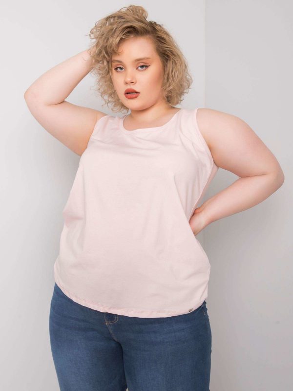 Pale Pink Plus Size Keyla Cotton Top