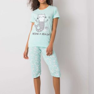 Mint Printed Ladies Pyjamas