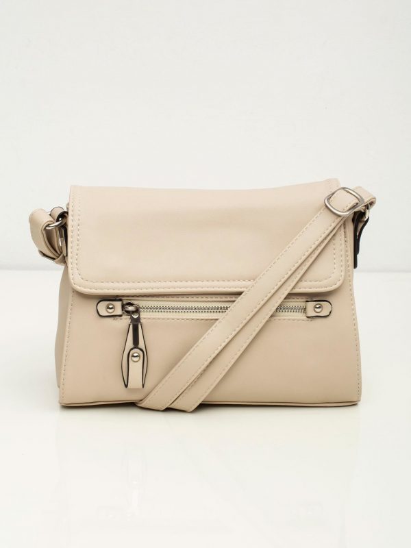 Beige women's handbag made of eco-leather