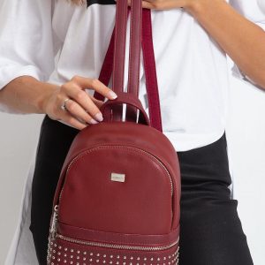 Red backpack with studs