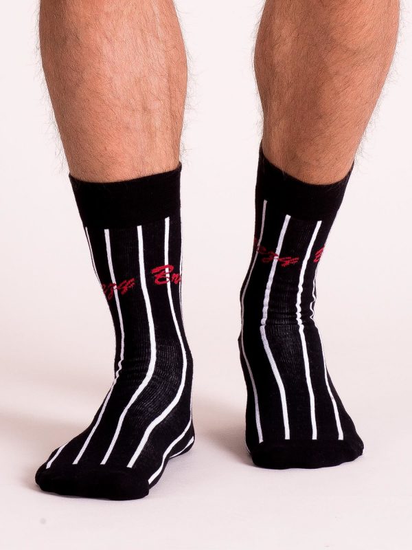 Black Striped Men Socks