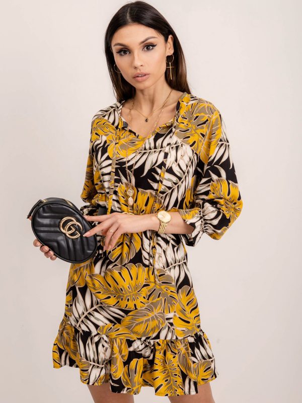 RUE PARIS Yellow Ferrara dress