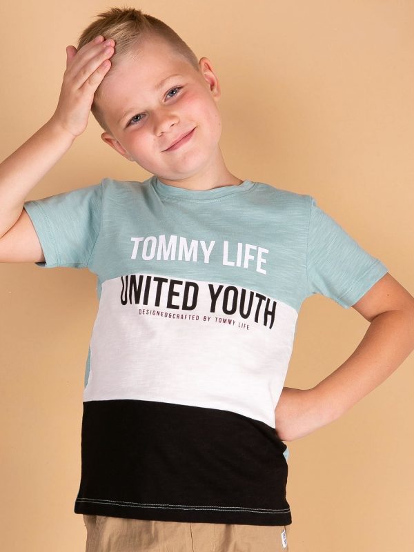 TOMMY LIFE Mint black t-shirt for boy