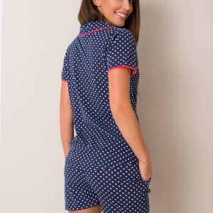 Navy blue women's pajamas in dots