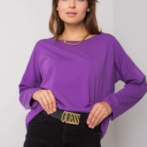 Leyah Dark Purple Long Sleeve Blouse