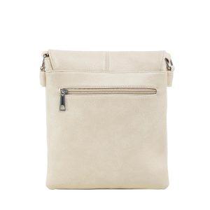 Cream eco-leather bag with flip