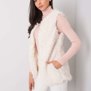 Ecru fur vest Sybille