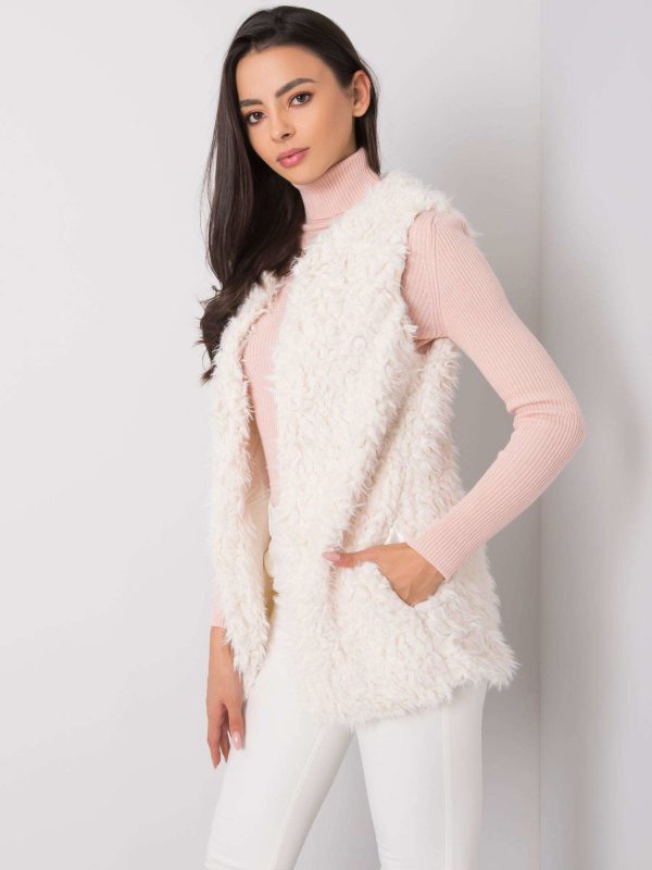 Ecru fur vest Sybille