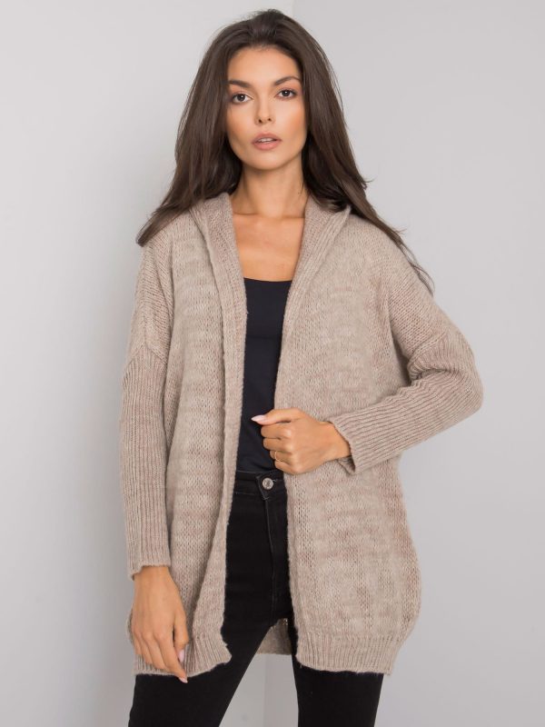 Beige cardigan with hood Pierrette OCH BELLA