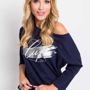 Navy blue blouse Luxe