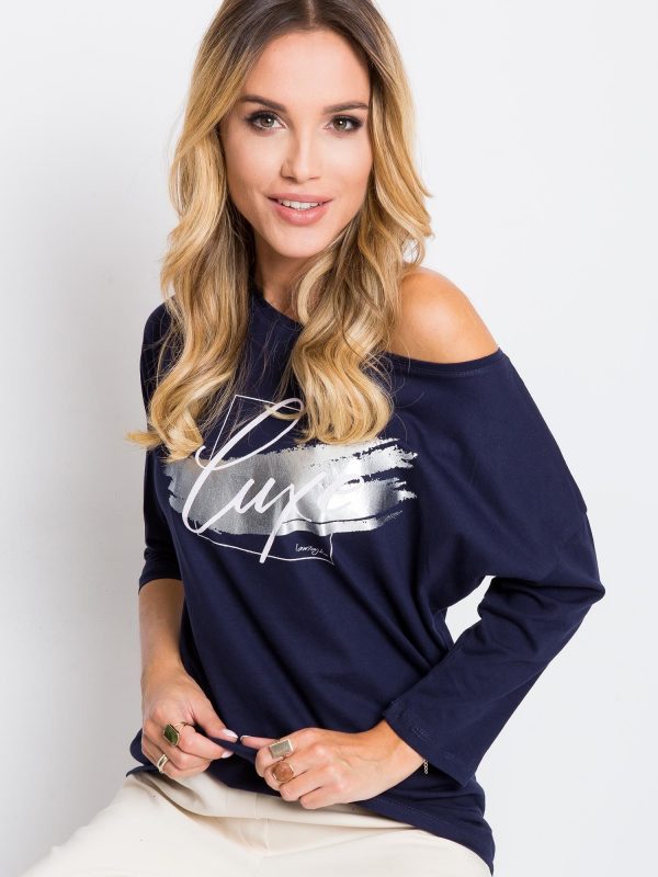 Navy blue blouse Luxe