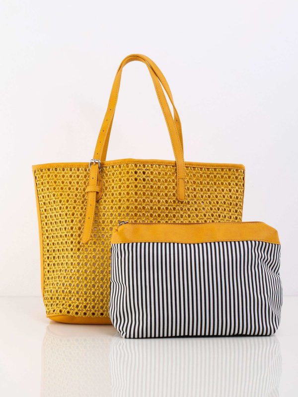 Mustard Openwork Women's Bag