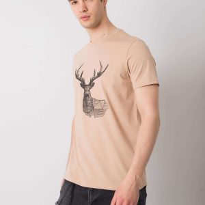 Beige T-shirt for men Carson LIWALI