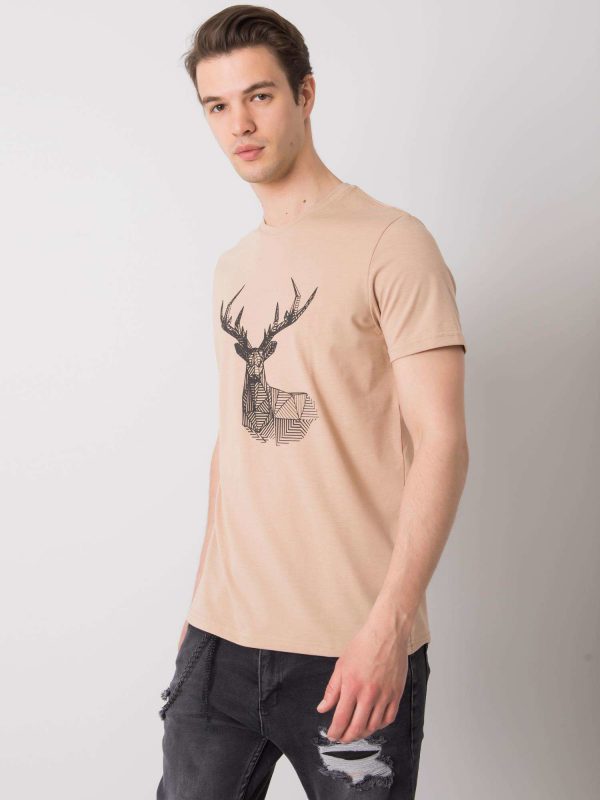 Beige T-shirt for men Carson LIWALI