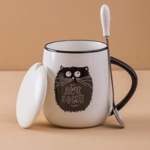 White Cat Printed Mug