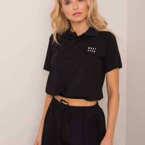 Black Polo Shirt Annabelle RUE PARIS