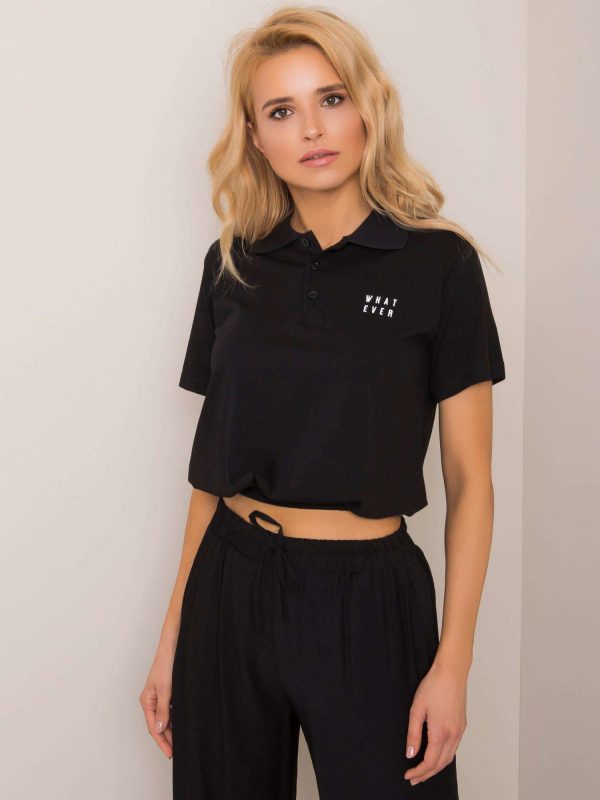 Black Polo Shirt Annabelle RUE PARIS