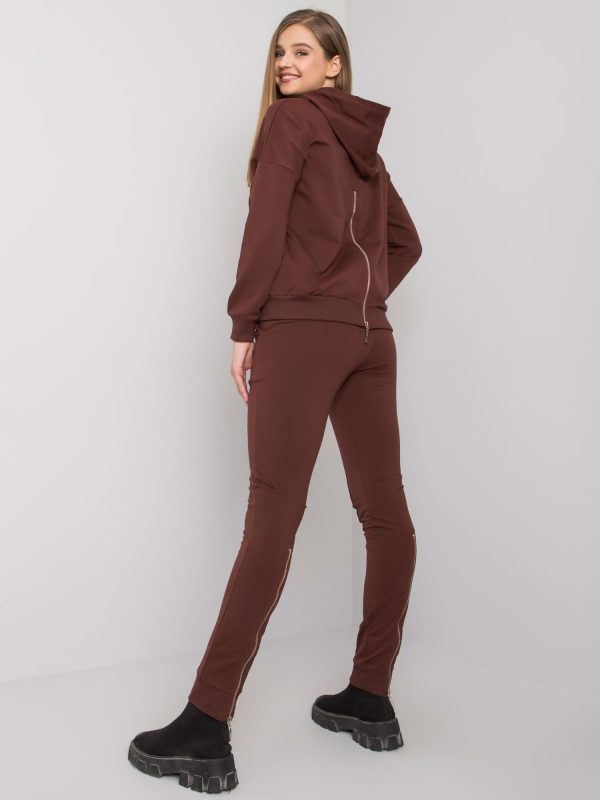 Dark brown sweatshirt set with sweatshirt and pants Cristine