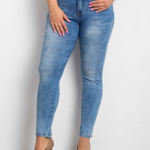 Plus Size Blue Jeans Pointelle