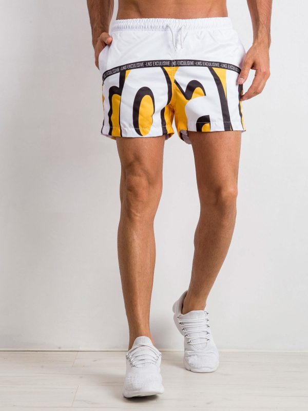 White & Yellow Perry Men's Shorts