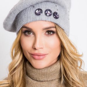 Gray cap with applique