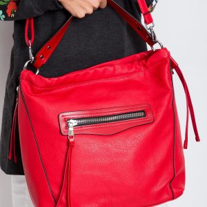 City bag made of eco-leather red