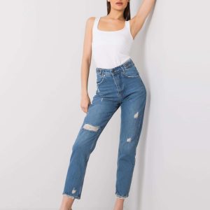 Mirai RUE PARIS Blue High Waist Denim Pants