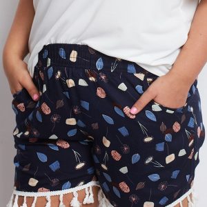 Navy Blue Plus Size Ownership Shorts