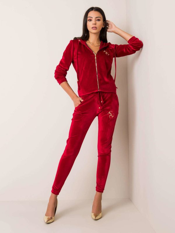 Burgundy velour set Eden