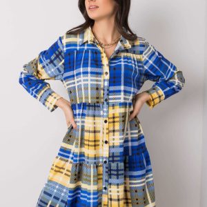 Mackenzie Blue and Yellow Ruffle Dress