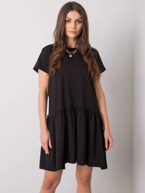 Black Cammie Ruffle Dress