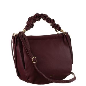 Burgundy eco-leather ladies bag