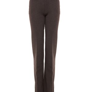 Dark gray knitted trousers bells in kant