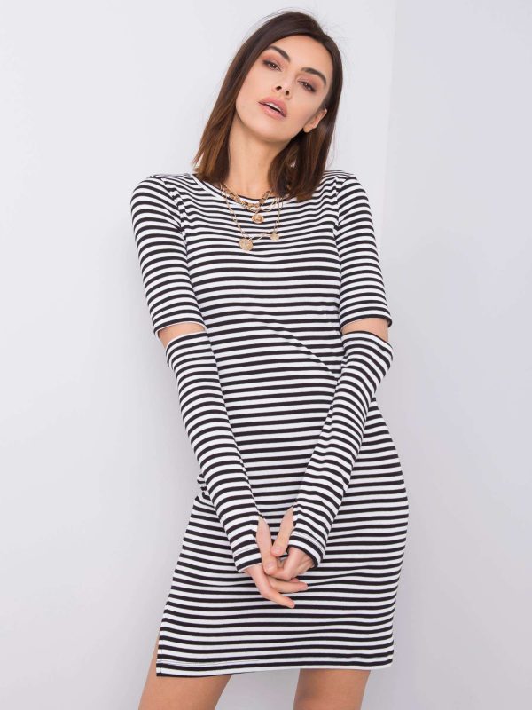 Adelaide RUE PARIS white and black striped dress