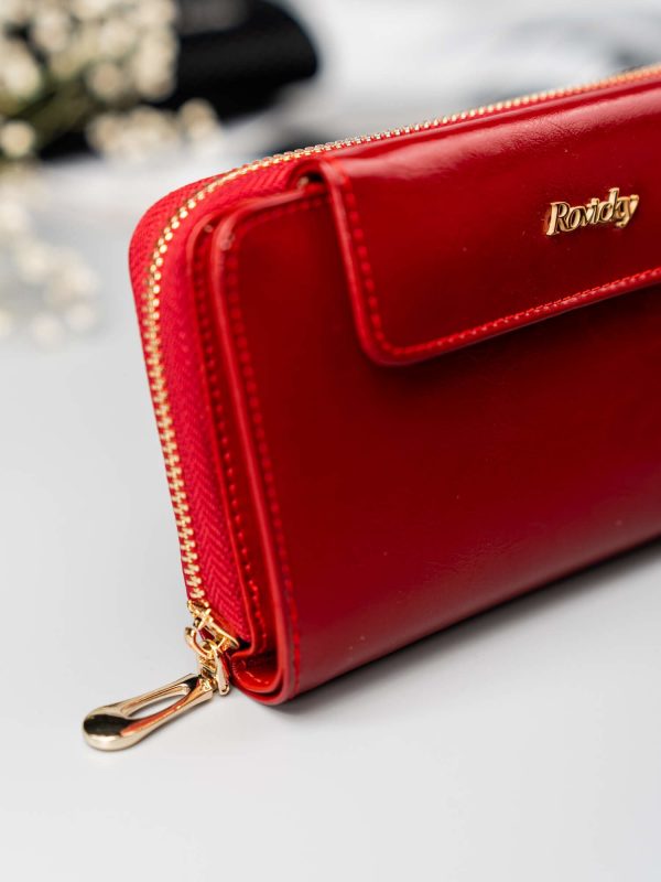 Red Leather Ladies Wallet