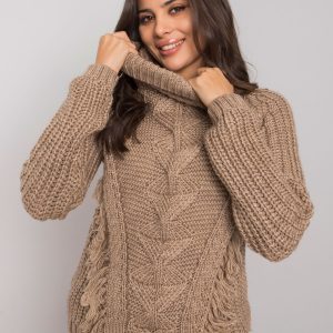 Dark beige women's turtleneck sweater Winchester RUE PARIS