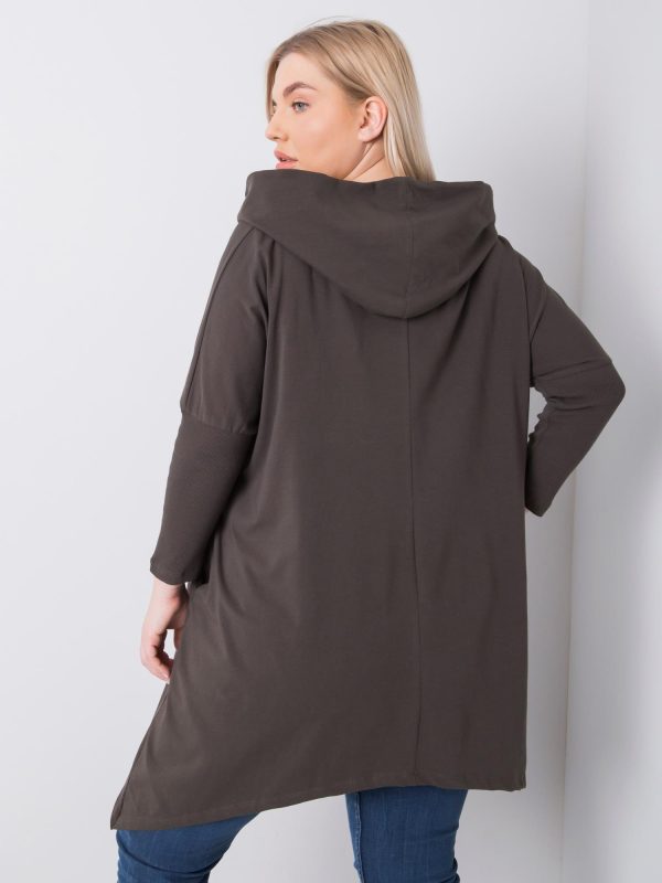 Dark Khaki Plus Size Hoodie Aina