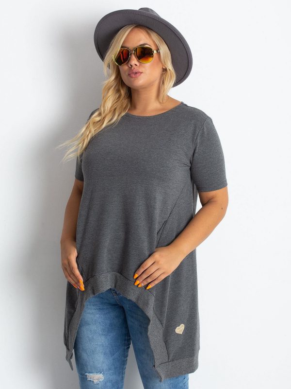 Dark gray tunic plus size Cities