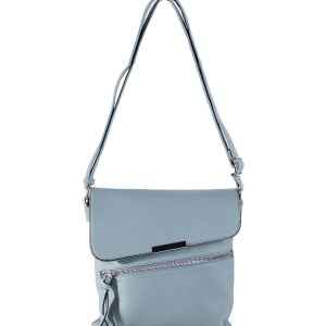 Light Blue Eco Leather Shoulder Bag