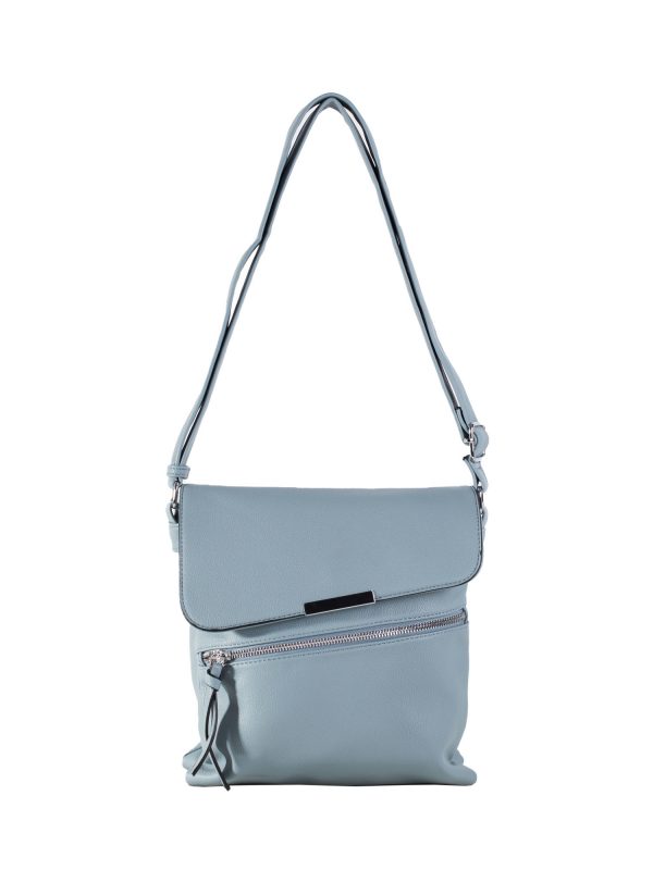 Light Blue Eco Leather Shoulder Bag