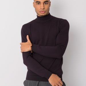 Thiago LIWALI Men's Dark Purple Turtleneck Sweater