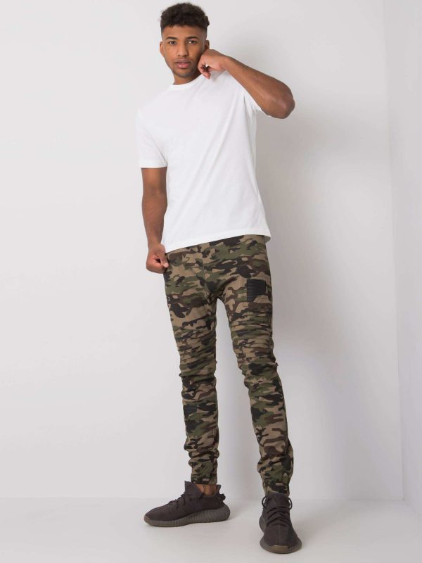 Khaki men's camouflage joggers