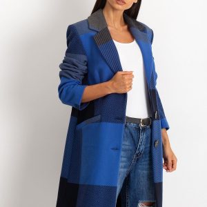 Blue Geometric Coat