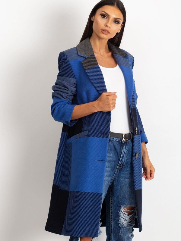 Blue Geometric Coat