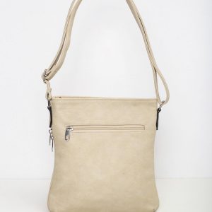 Beige ladies bag with outer pocket