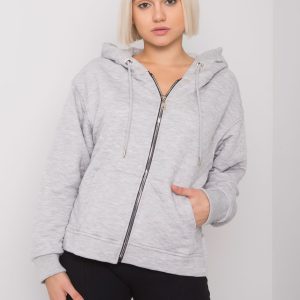 Grey Arezzo Quilted Zipper Sweatshirt