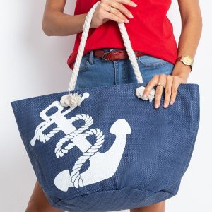 Navy Blue Printed Ladies Bag