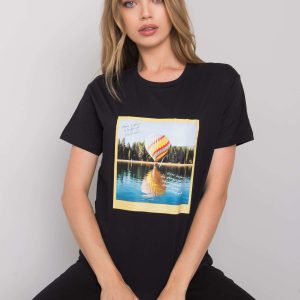 Black T-shirt with print Solly